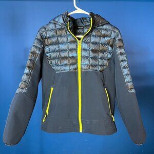 Snozu Youth Large 14/16 Hooded Hybrid Jacket – Blue Camo & Softshell